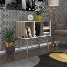 Kenzlife  Komodin Adberilgen Crd 74*90*39 Ahşap Ayaklı Komidin Kitaplık