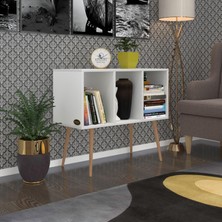 Kenzlife  Komodin Adberilgen Byz 74*90*39 Ahşap Ayaklı Komidin Kitaplık