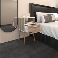 Kenzlife  Komodin Budurgan Crd 74*39*39 Ahşap Ayaklı Raflı Çekmeceli Komidin Kitaplık