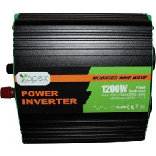 Or-Tec Apex 1200 W Watt 12 V Volt Modifiye Snüs Inverter Invertör 220 Dönüştürücü Çevirici