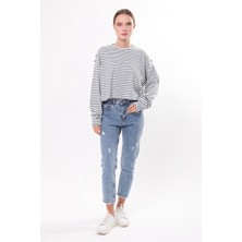 Owut Collection Çizgili Trend Uzun Kollu Bluz