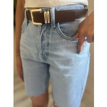 olafre City Boy Jean Şort, Paçası Kesik Taşlanmış ,bermuda Denim Mavi Kot Şort