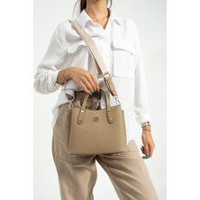 Just Polo Vizon Kolon Askı Gofraj Baskı 4 Bölmeli Kadın El ve Omuz Çantası MDS4095