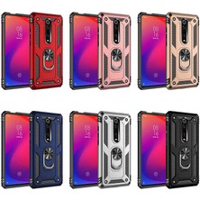 ZORE Xiaomi Mi 9t Uyumlu Kamera Korumalı Sürgülü Yüzüklü Armor Military Tank Kapak