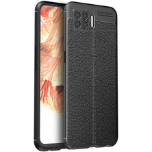 ZORE Oppo A73 Uyumlu Rugan Armor Darbeye Dayanıklı Deri Görünümlü Silikon Kapak/kılıf