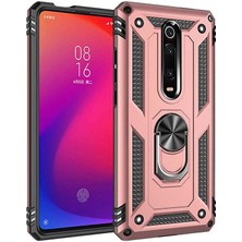 ZORE Xiaomi Mi 9t Uyumlu Kamera Korumalı Sürgülü Yüzüklü Armor Military Tank Kapak