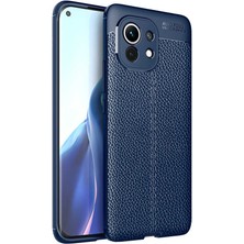 ZORE Xiaomi Mi 11 Uyumlu Rugan Armor Darbeye Dayanıklı Deri Görünümlü Silikon Kapak/kılıf