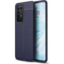 ZORE Huawei P40 Pro Uyumlu Rugan Armor Darbeye Dayanıklı Deri Görünümlü Silikon Kapak/kılıf