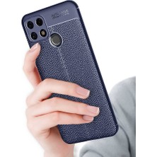 ZORE Oppo A15 Uyumlu Rugan Armor Darbeye Dayanıklı Deri Görünümlü Silikon Kapak/kılıf