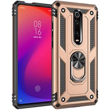 ZORE Xiaomi Mi 9t Uyumlu Kamera Korumalı Sürgülü Yüzüklü Armor Military Tank Kapak