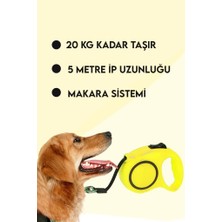 MUJGAN Makaralı Otomatik Köpek Tasması 5 Metre 1 Adet Sarı