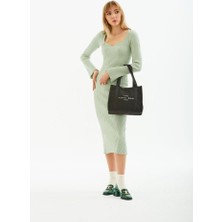 Shop Trend The Tote Bag Çıtçıtlı Kadın Kiremit Yumuşak Kanvas Kumaş Omuz Kol  Plaj Çantası Shopper Çanta Anne