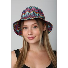 Saria Moda Karışık Desen Renkli Kadın Bucket Şapka