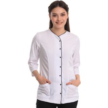 Wio Uniform Poppy - Kadın Likralı Beyaz Üniforma Üst