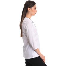 Wio Uniform Poppy - Kadın Likralı Beyaz Üniforma Üst