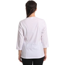 Wio Uniform Poppy - Kadın Likralı Beyaz Üniforma Üst