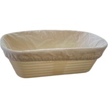 Dinç Kitchen Oval Ekmek Hamur Mayalama Sepeti- Bezli 26x12x7,5 cm Oval 26x12x7,5 Bezli