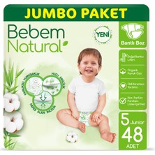 Bebem Natural Bebek Bezi 5 Beden Junior Jumbo Paket 48 Adet