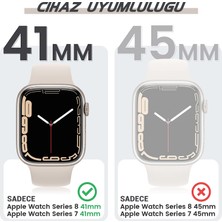 Quse Apple Watch Seri 9-8-7 41MM Uyumlu Ekran ve Taşlı Kasa Koruyucu Gold