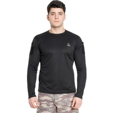 Vogel's Tactical Uzun Kollu Yakasız Siyah T-Shirt