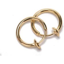 HD Marketim Küpe Kulak Dudak Burun Çelik Sarı Kadın Erkek Ithal 316 L