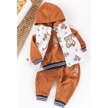 Babymod Ayıcık Figürlü Yelekli Üç Parça Kışlık Erkek Bebek Takım