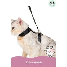 Pandogo Kedi Gezdirme Tasması Sevk Kayışlı Siyah
