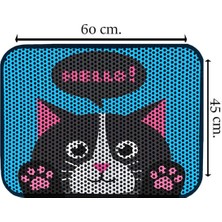 Miapet Elekli Desenli Kedi Tuvalet Önü Paspası 60 x 45 cm Hello Black