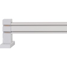 Perdejim Ahşap Başlıklı Alüminyum Dekoratif Ray Gri 100 cm