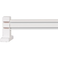 Perdejim Ahşap Başlıklı Alüminyum Dekoratif Ray Beyaz 100 cm
