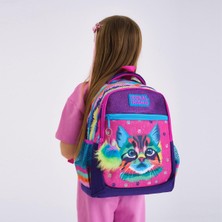 Yaygan Coral High Kıds Mor Pembe Kedi Desenli Üç Bölmeli Okul Sırt Çantası 23477