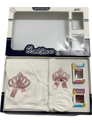 Baby Kids Colors Taşlı Nakışlı Kız 7'li Hastahane Çıkışı Yenidoğan Zıbın Seti