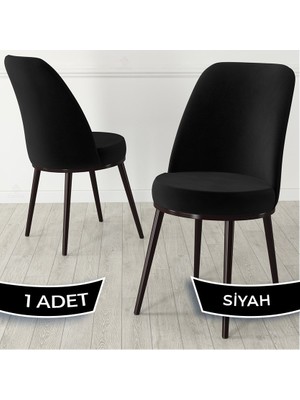 Canisa Jaxe Serisi 1 Adet Metal Kahverengi Iskeletli 1. Sınıf Babyface Kumaş Mutfak Sandalyesi