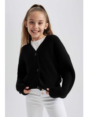 DeFacto Kız Çocuk V Yaka Hırka - A2298A823WN