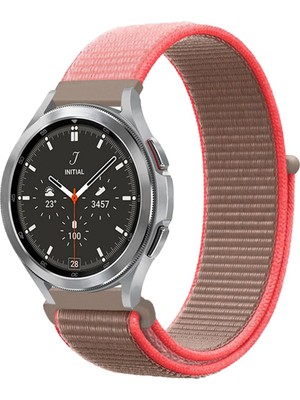 Bilişim Aksesuar Watch 22MM Hasırlı Cırtcırtlı Kordon - Pembe-Gri