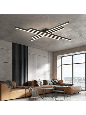 Catluz Siyah 3 IŞIK RENGİ #3 LED Tavan Lambası,avize,modern Aydınlatma,dekoratif Işık