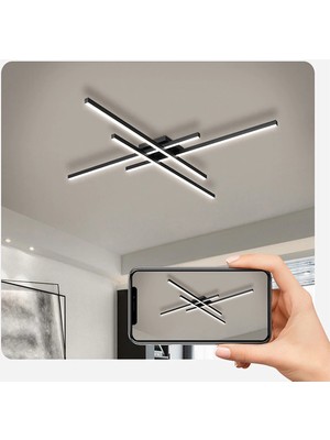 Catluz Siyah 3 Işık Rengi #2 LED Tavan Lambası,avize,modern Aydınlatma,dekoratif Işık