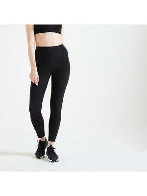 Decathlon Domyos Kadın Siyah Yüksek Belli Spor Taytı Fitness Kardiyo XS Rahat Tasarım