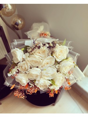 Z&B Flowers İsteme Çiçeği Krem Gül Kız İsteme Çiçeği Söz Çiçeği Sevgiliye Hediye Çiçek Buketi