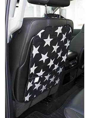 Revu Baby Koltuk Arkası Organizer Yıldız Baskılı Cepli Koltuk Arkası Koruyucu Ayak Izi Kirlenme Önleyici 1ADET