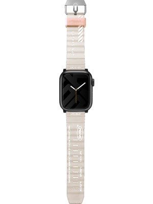 Skinarma Watch 42MM Kordon Skinarma Shokku Silikon Strap Kayış Krem