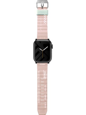Skinarma Watch 7 45MM Kordon Skinarma Shokku Silikon Strap Kayış Pembe Açık
