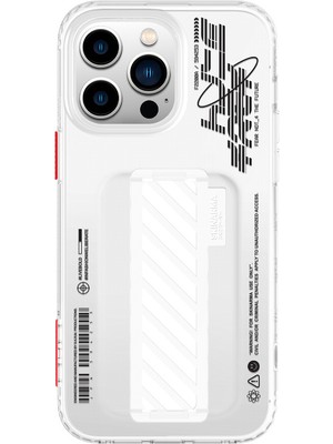 Skinarma iPhone 14 Pro Uyumlu Kılıf Skinarma Şeffaf Desenli Tutma Yüzüklü Kaze Kapak