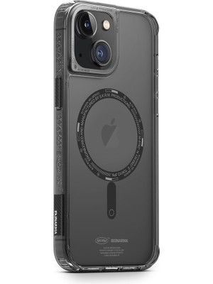 Skinarma iPhone 14 Plus Uyumlu Kılıf Skinarma Şeffaf Airbag Tasarımlı Magsafe Şarj Özellikli Saido Kapak
