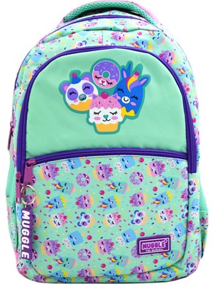 Muggle 3 Bölmeli Cookie Okul Sırt Çantası Turkuaz MU-8560