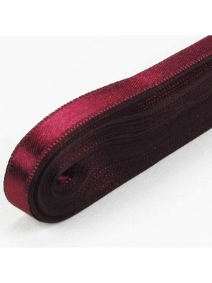 Gogopak Bordo Saten Kurdele 1 cm  x  10 Metre