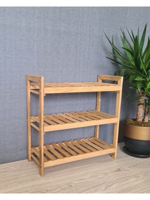 Egn Ahşap 3'lü Ahşap Dekoratif Ayakkabılık, Antre Hol Düzeenleyici Raf Çiçeklik