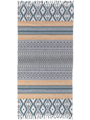 Soho Halı Soho Alaçatı 17 Sarı Gri Iskandinav Desen Otantik Motif Kara Tezgah Halı Çift Taraflı Kilim