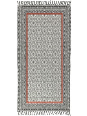 Soho Halı Soho Alaçatı 19 Kiremit Bordürlü Otantik Motif Kara Tezgah Halı Çift Taraflı Kilim