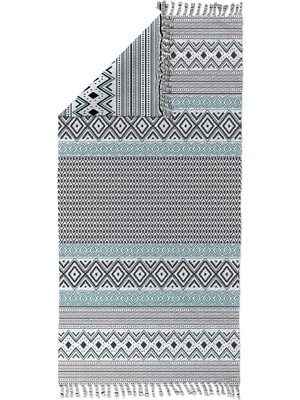 Soho Halı Soho Alaçatı 15 Mint Yeşil Iskandinav Desen Otantik Motif Kara Tezgah Halı Çift Taraflı Kilim